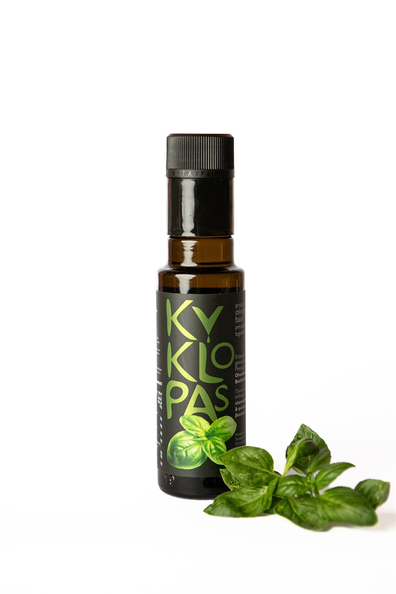 Naturally Infused Olive Oil with Basil 100ml
