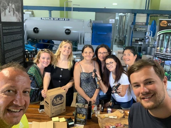 Happy faces every day on Olive oil tours to Kyklopas..