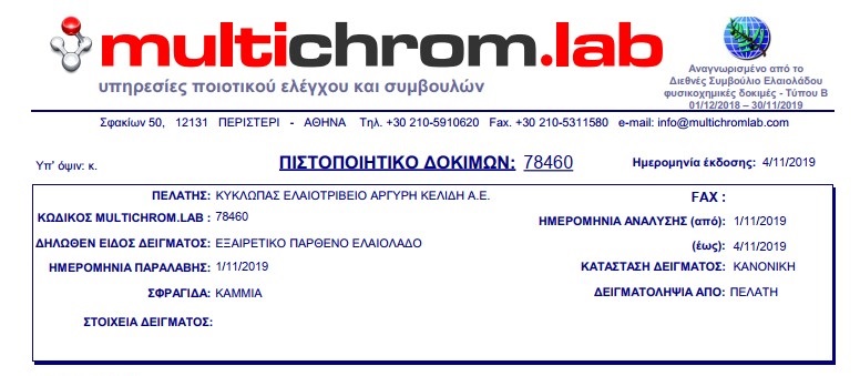 Η πρώτη ανάλυση για το αγουρέλαιο μας είναι εντυπωσιακή!