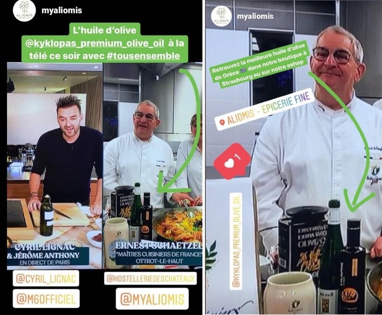 Kyklopas on the French TV show "Tous ensemble" with famous Chef Cyril Lignac.