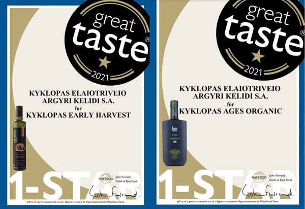 2 Great taste awards 2021 for Ages and  Early harvest Kyklopas!