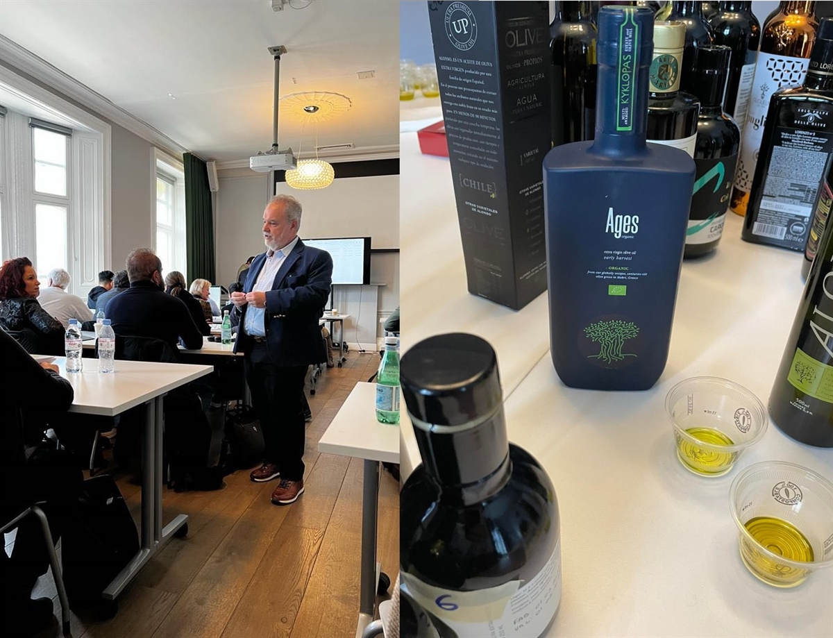 Kostas Liris was one of the Sommeliers at a seminar for olive oil tasters that was organised by Oilve Oil Times in London.(photos)