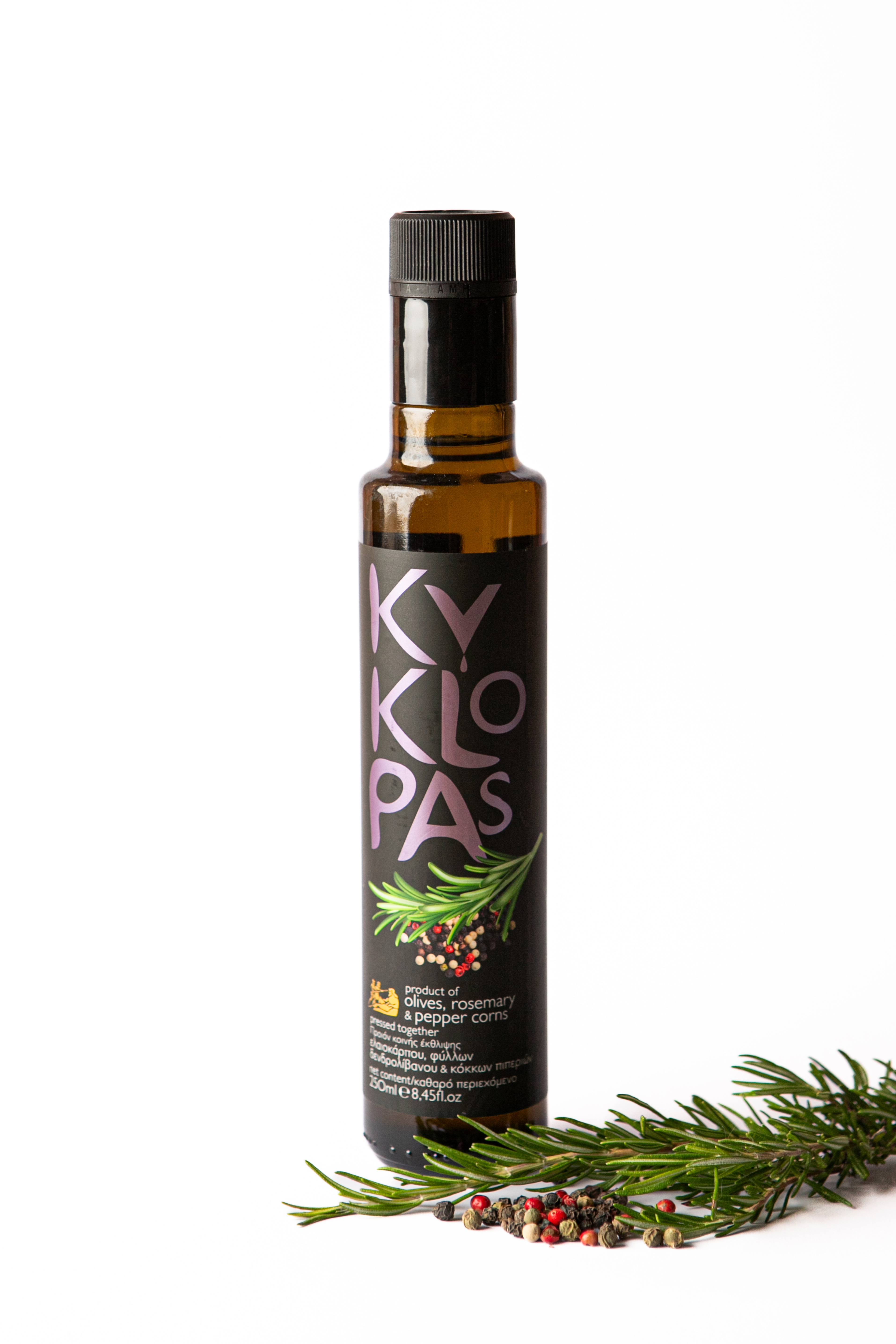 Naturally Infused Olive Oil with Rosemary and pepper corns
